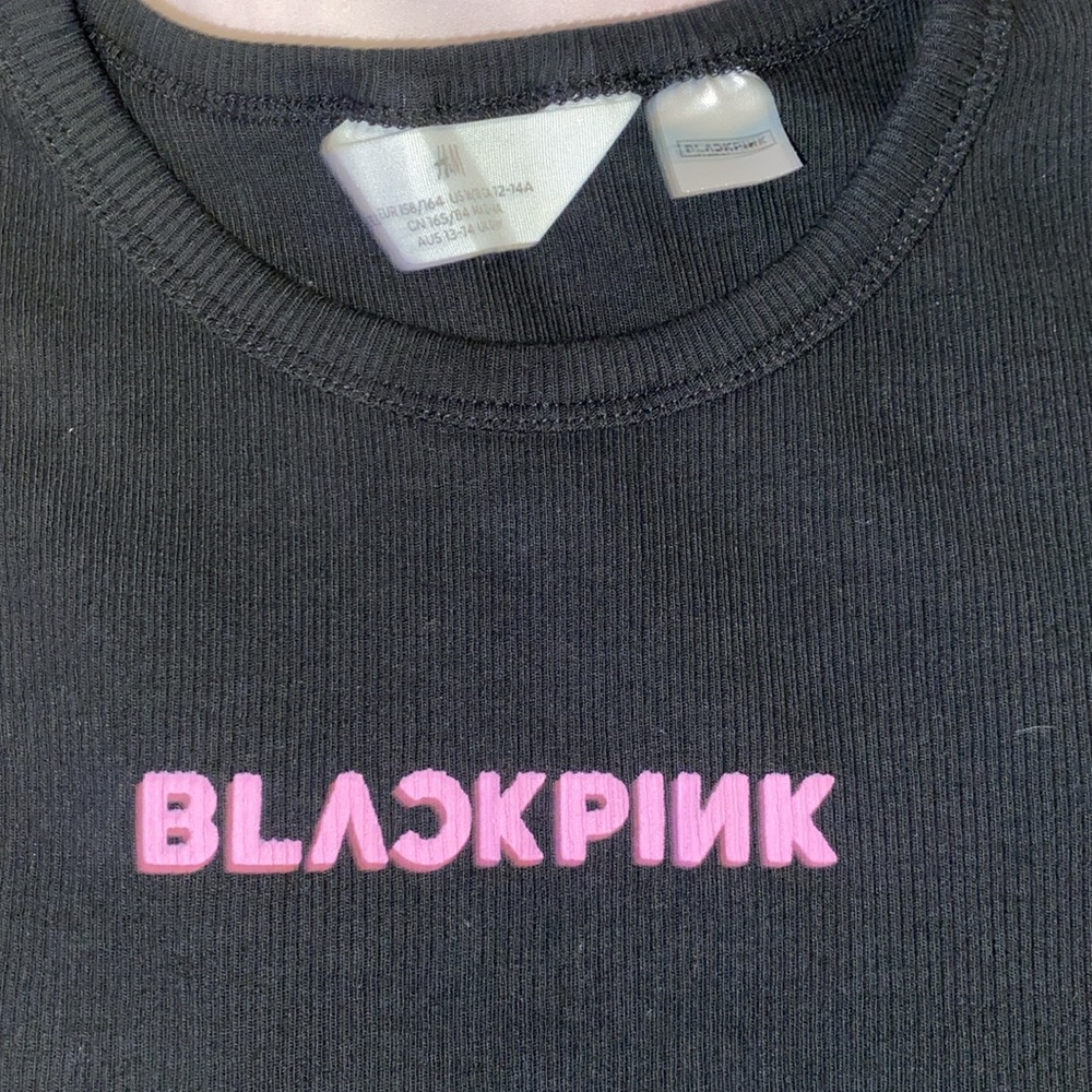 Blackpink Crop Top H&M Girls size 12/14 New - Picture 3 of 5